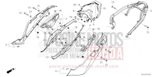 COUVERCLE LATERAL/PORTE-BAGAGE ARRIERE (2) CRF1100D2N de 2022